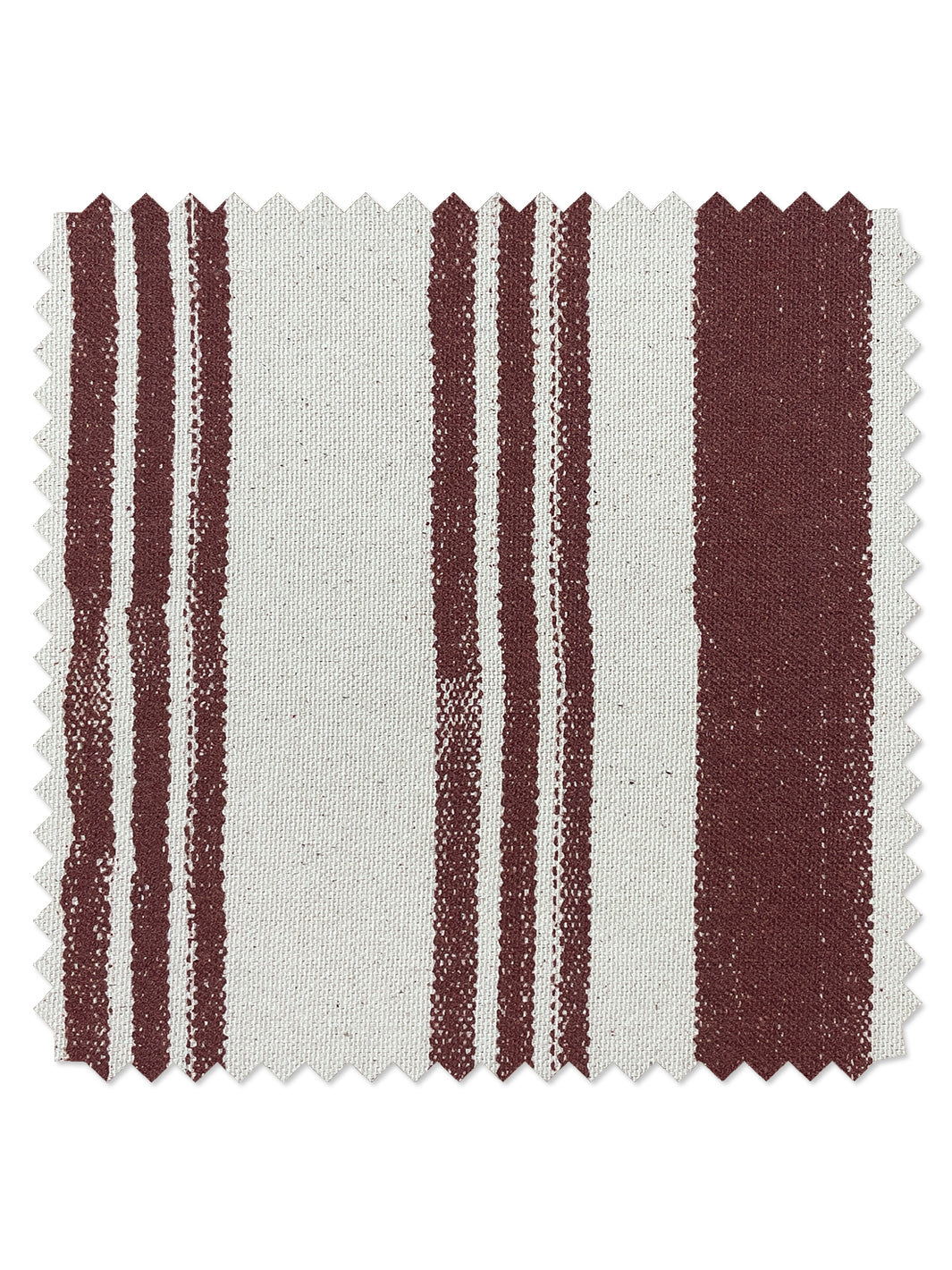 fabric by the yard painted stripes rust on flax linen