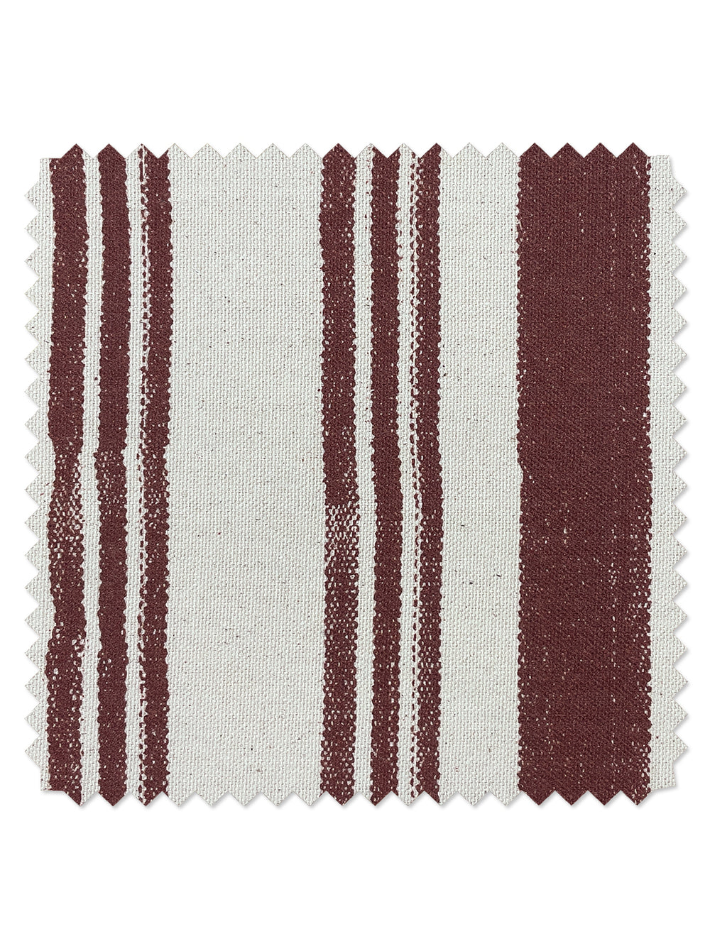 fabric by the yard painted stripes rust on raw canvas