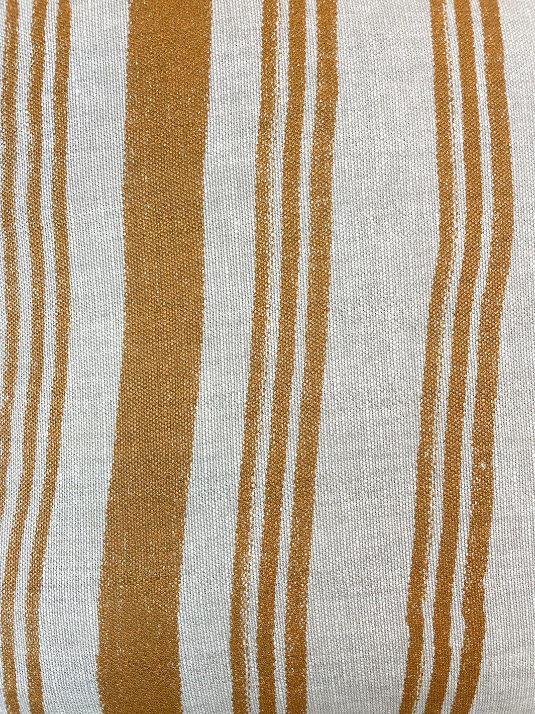 'Painted Stripes' Throw Pillow by Nathan Turner - Terracotta on Flax Linen