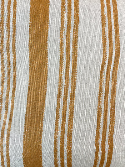 painted stripes throw pillow terracotta on flax linen