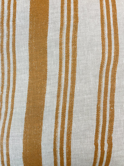 'Painted Stripes' Throw Pillow by Nathan Turner - Terracotta on Flax Linen