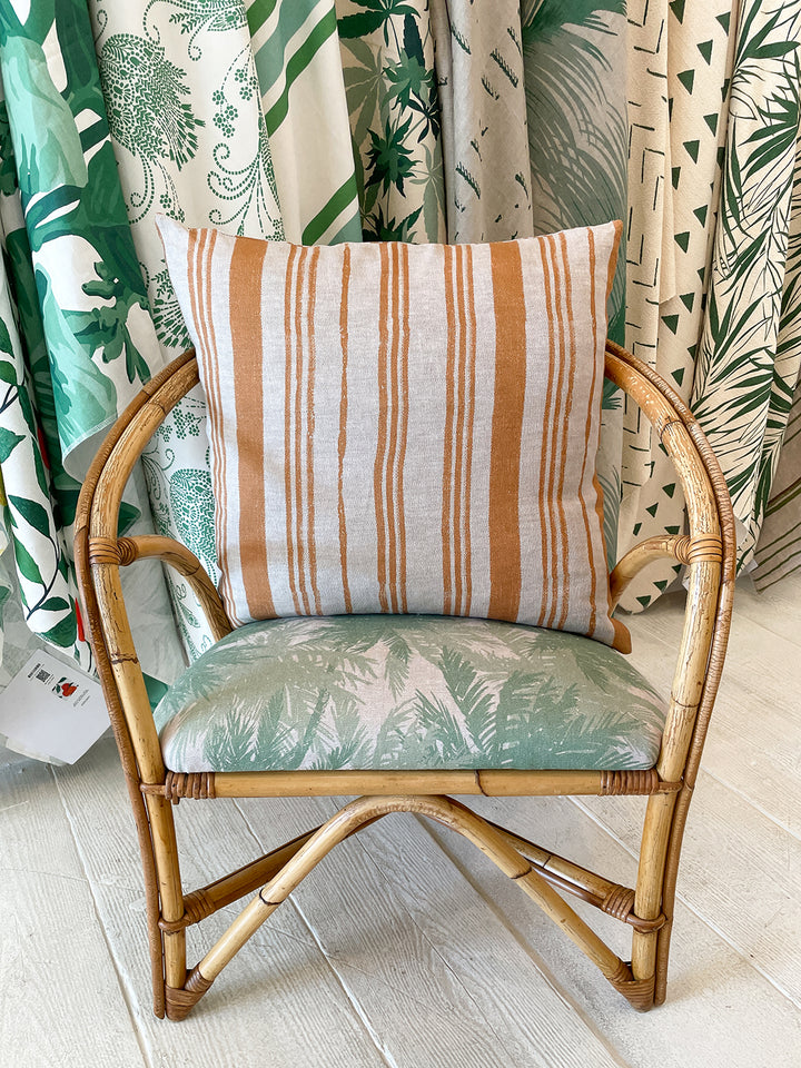 Painted Stripes Throw Pillow by Nathan Turner Terracotta on Flax Linen Home Decor Wallshoppe