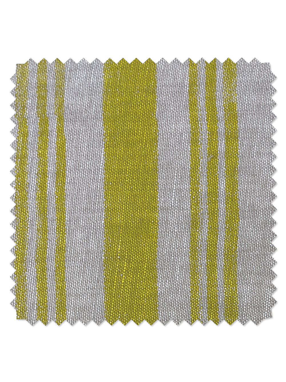 fabric by the yard painted stripes yellow on flax linen