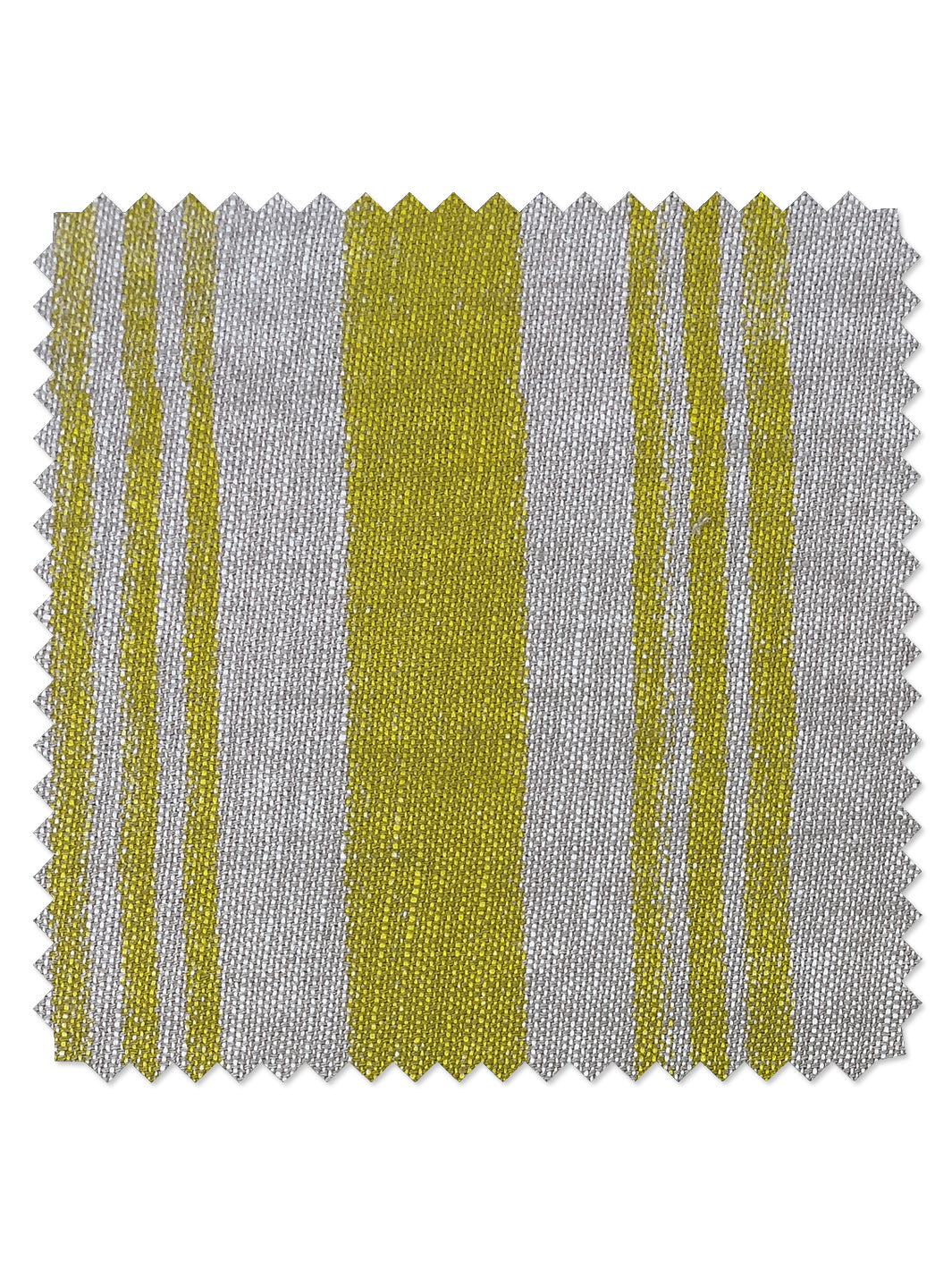 fabric by the yard painted stripes yellow on flax linen