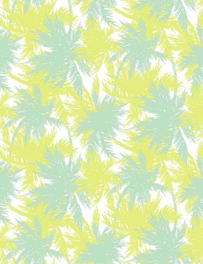 'Palm Shuffle' Wallpaper by Wallshoppe - Aventurine / Key / Lime /