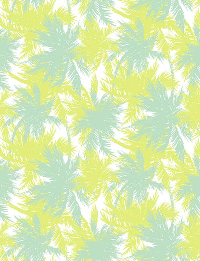 'Palm Shuffle' Wallpaper by Wallshoppe - Aventurine / Key / Lime /
