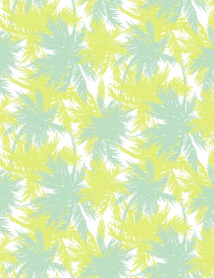 'Palm Shuffle' Wallpaper by Wallshoppe - Aventurine / Key / Lime /