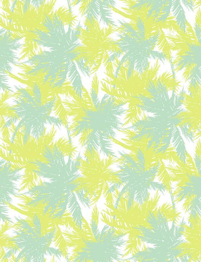 'Palm Shuffle' Wallpaper by Wallshoppe - Aventurine / Key / Lime /