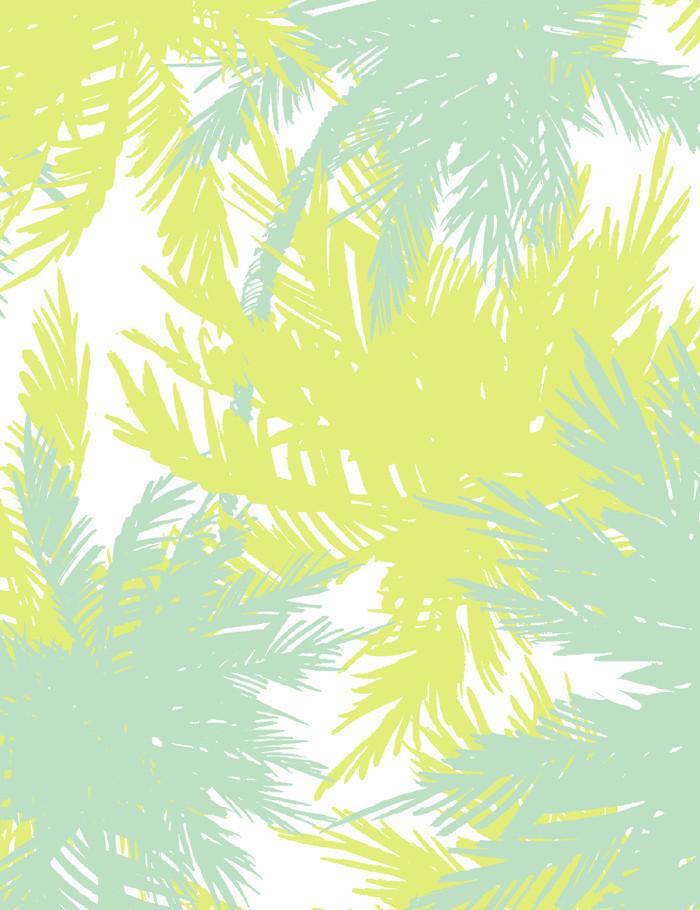 'Palm Shuffle' Wallpaper by Wallshoppe - Aventurine / Key / Lime /