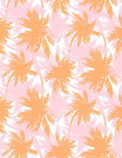 'Palm Shuffle' Wallpaper by Wallshoppe - Creamsicle / Blush