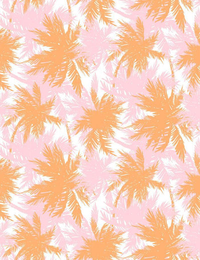 'Palm Shuffle' Wallpaper by Wallshoppe - Creamsicle / Blush