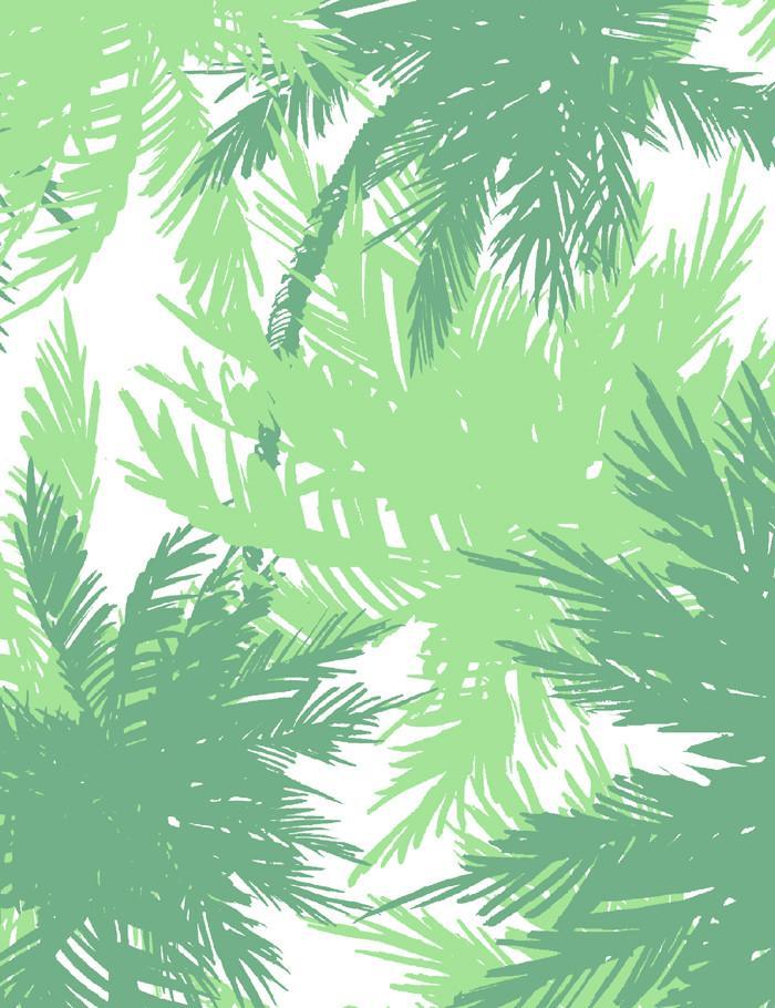 'Palm Shuffle' Wallpaper by Wallshoppe - Grass / Kelp