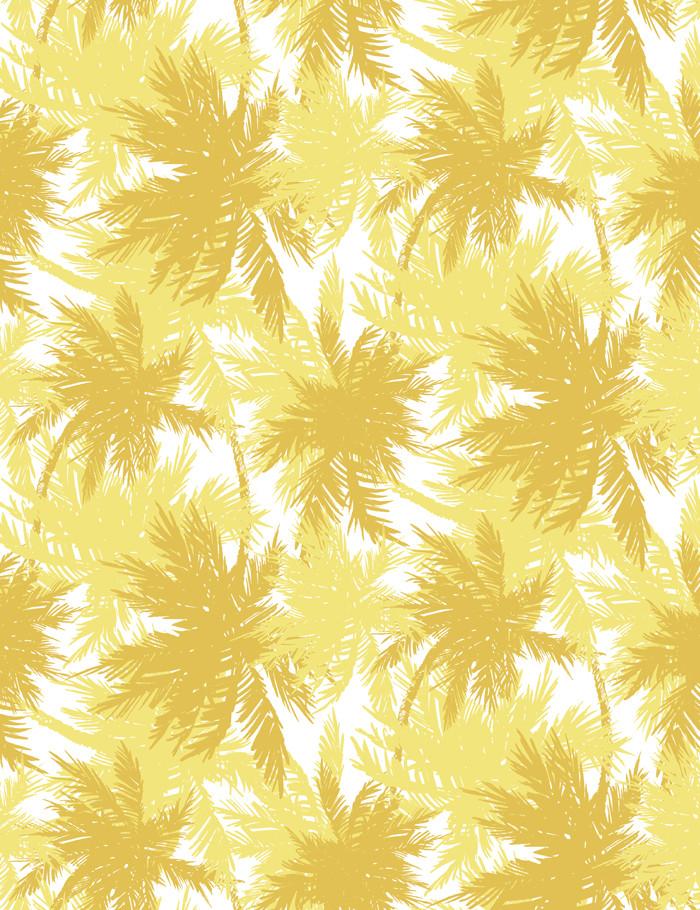 'Palm Shuffle' Wallpaper by Wallshoppe - Lemon / Daffodil