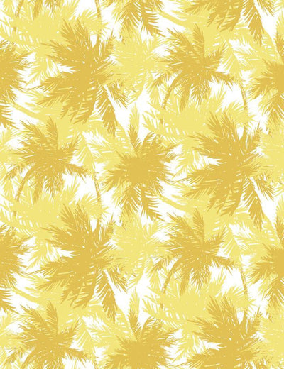 'Palm Shuffle' Wallpaper by Wallshoppe - Lemon / Daffodil