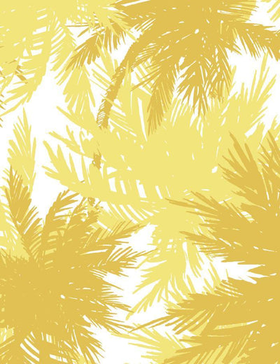 'Palm Shuffle' Wallpaper by Wallshoppe - Lemon / Daffodil