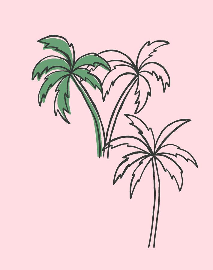 'Palms' Wallpaper by Tea Collection - Ballet Slipper