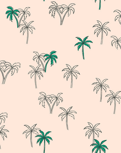'Palms' Wallpaper by Tea Collection - Emerald