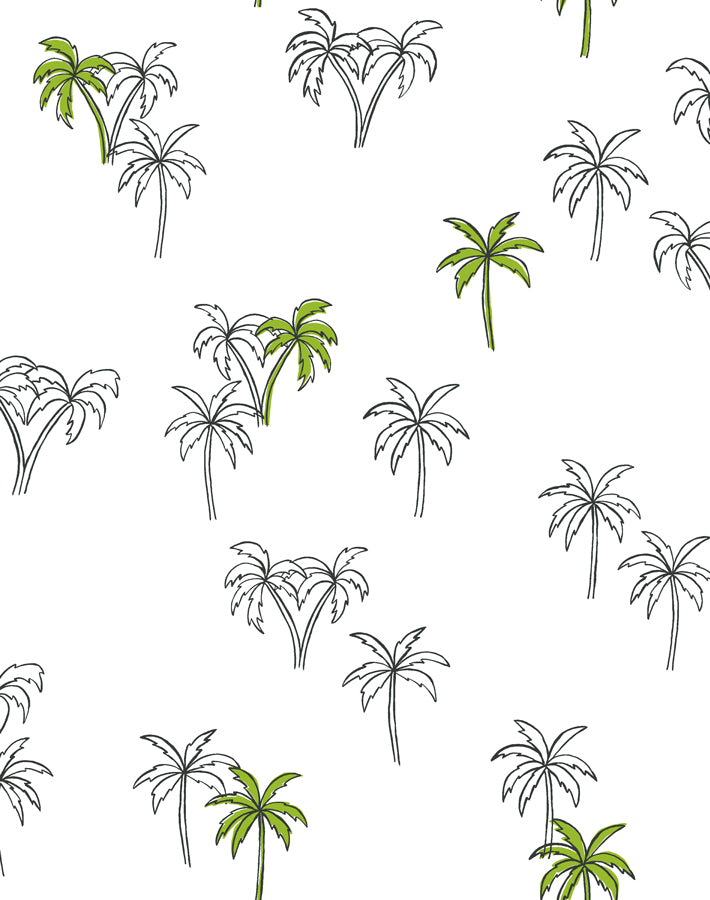 'Palms' Wallpaper by Tea Collection - Lime