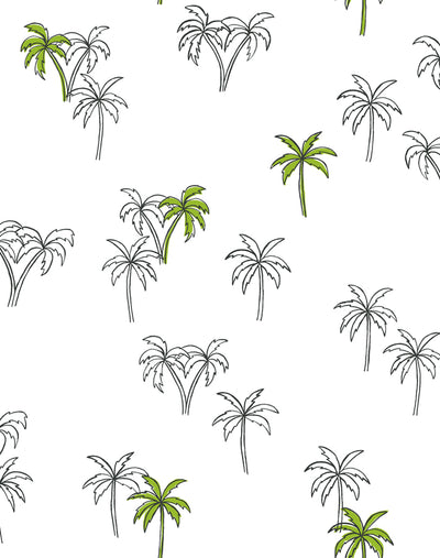 'Palms' Wallpaper by Tea Collection - Lime