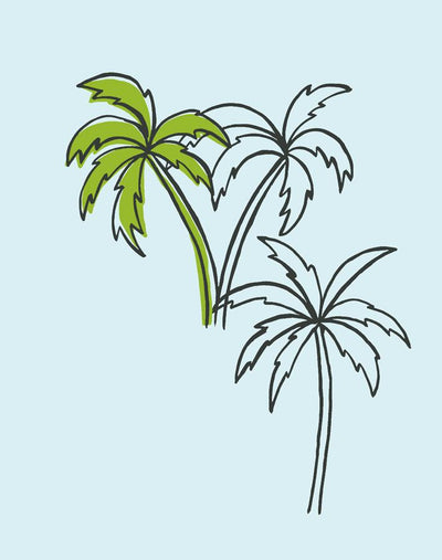 palms pale blue