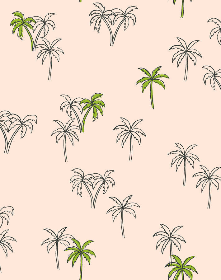 'Palms' Wallpaper by Tea Collection - Peach