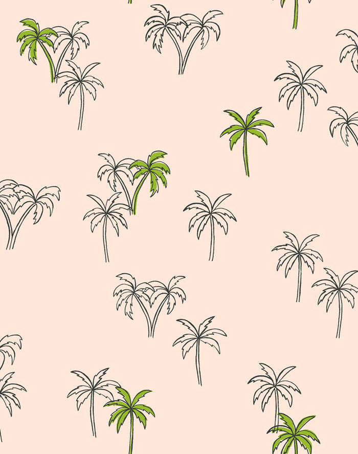 'Palms' Wallpaper by Tea Collection - Peach