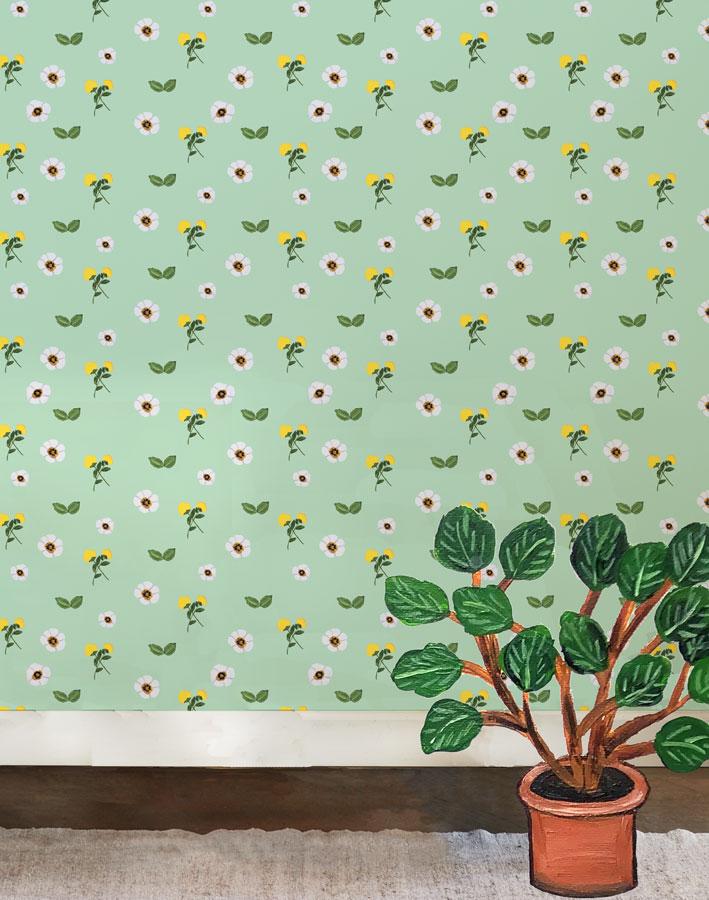 parfumee garden aventurine wallpaper by carly beck