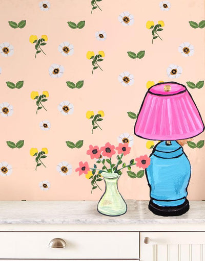 parfumee garden peach wallpaper by carly beck