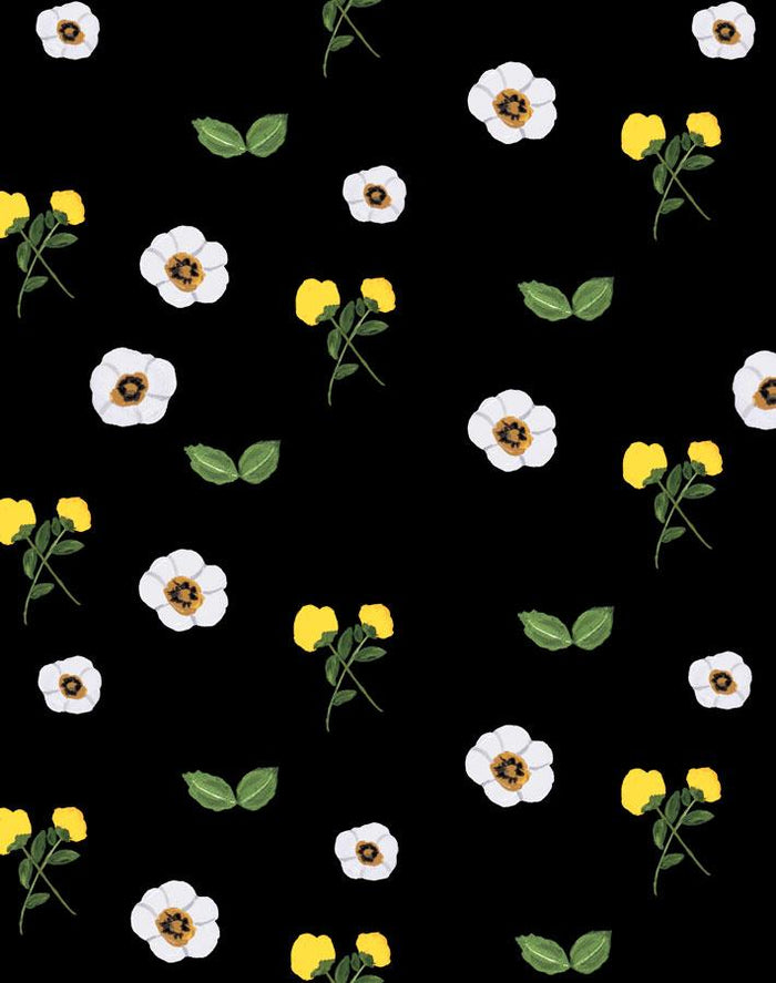 'Parfumee Garden' Wallpaper by Carly Beck - Black