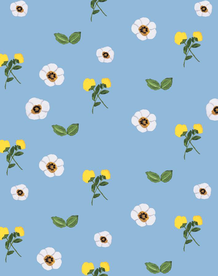 'Parfumee Garden' Wallpaper by Carly Beck - Cornflower