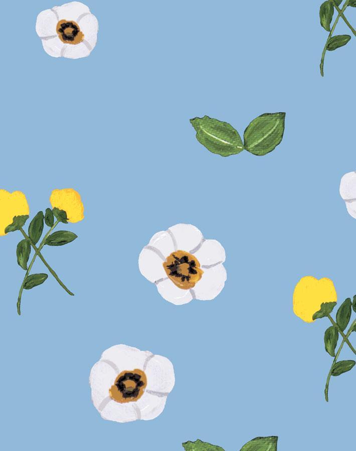 'Parfumee Garden' Wallpaper by Carly Beck - Cornflower