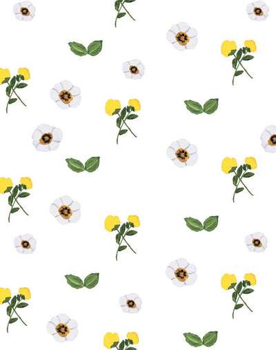 'Parfumee Garden' Wallpaper by Carly Beck - White