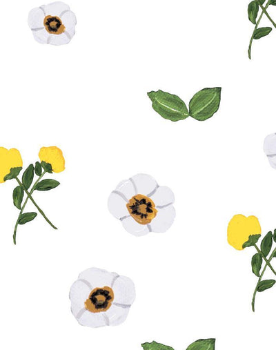 'Parfumee Garden' Wallpaper by Carly Beck - White