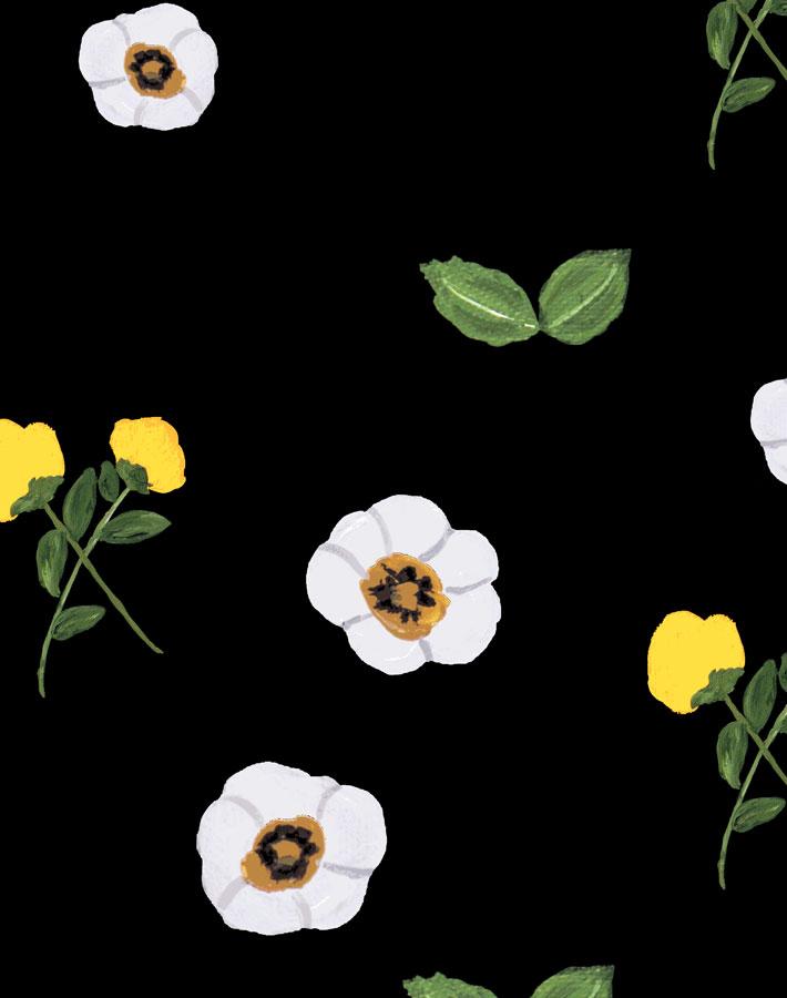 'Parfumee Garden' Wallpaper by Carly Beck - Black