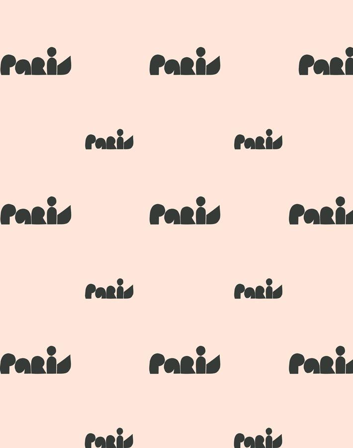 'Paris Graphic' Wallpaper by Clare V. - Peach