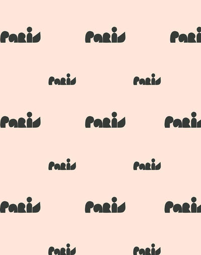 paris graphic wallpaper peach