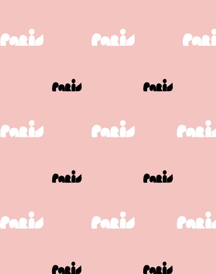 paris graphic wallpaper pink