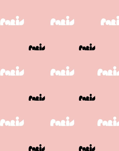 paris graphic wallpaper pink