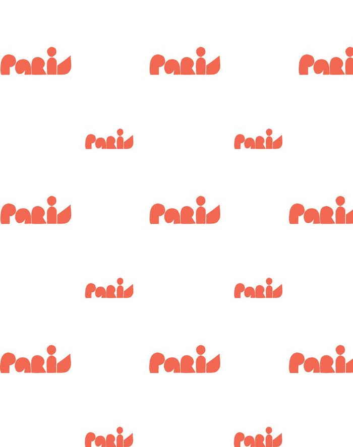 'Paris Graphic' Wallpaper by Clare V. - Retro Red