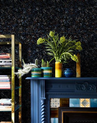 'Parsons Paint' Wallpaper by Chris Benz - Black Blue