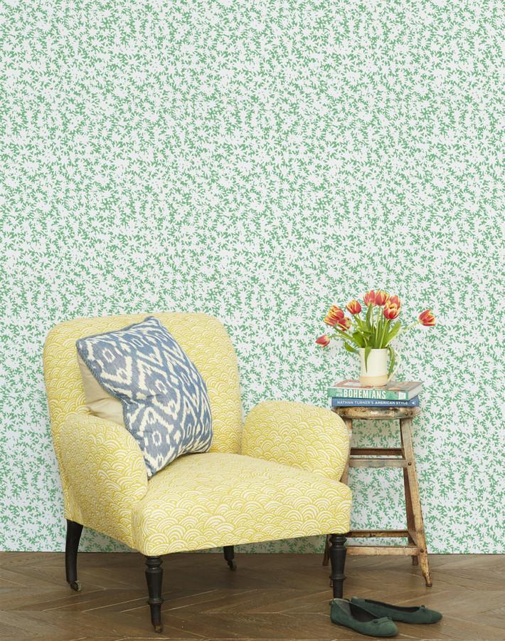 'Peggy Sue' Wallpaper by Wallshoppe - Green