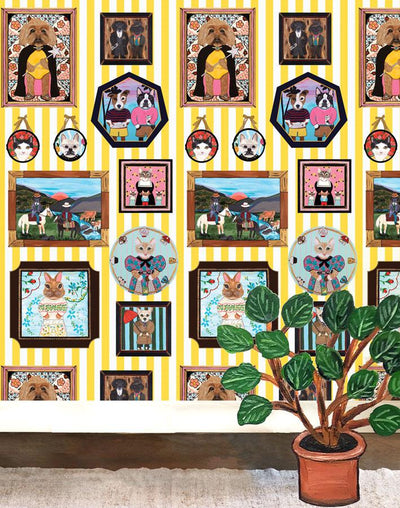 pet portrait gallery yellow wallpaper by carly beck