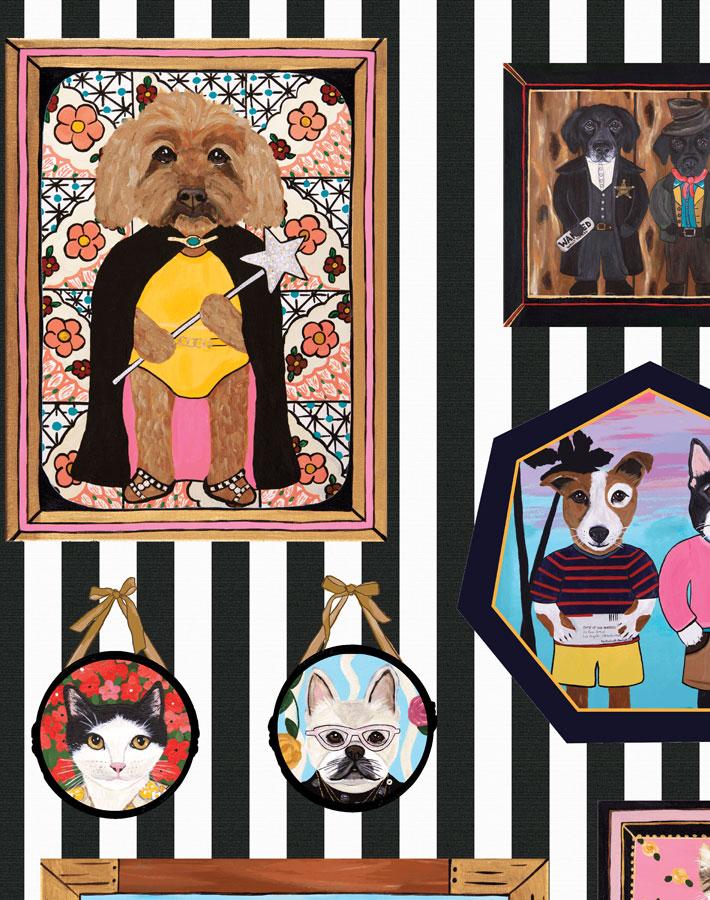 'Pet Portrait Gallery' Wallpaper by Carly Beck - Black