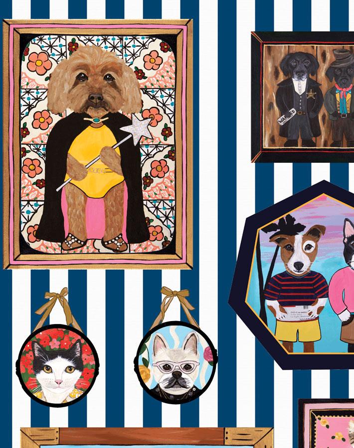 pet portrait gallery navy wallpaper by carly beck