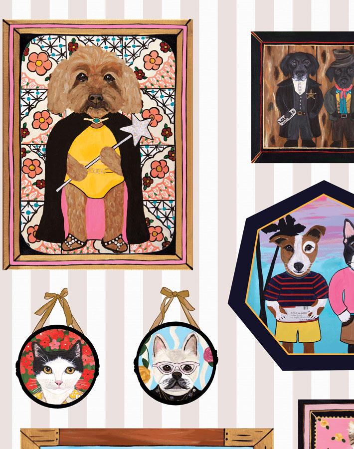 'Pet Portrait Gallery' Wallpaper by Carly Beck - Oyster