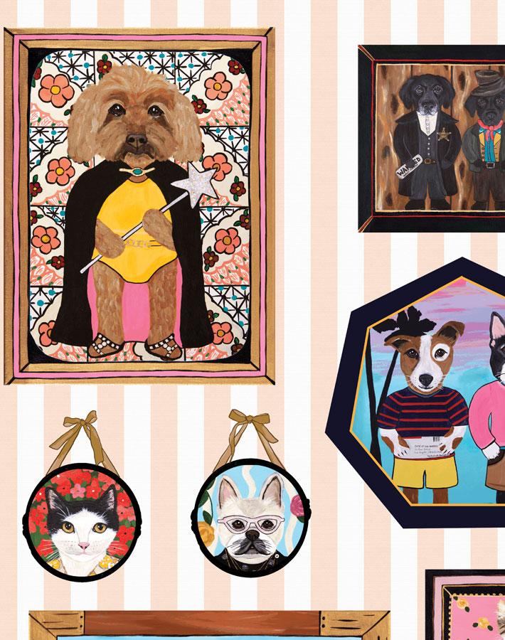 'Pet Portrait Gallery' Wallpaper by Carly Beck - Peach