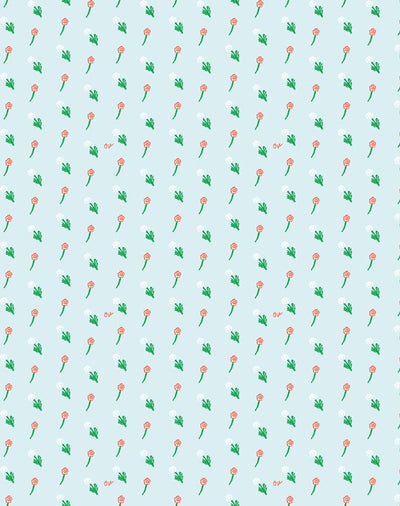 petit fleur wallpaper baby blue