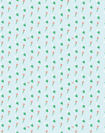 'Petite Fleur' Wallpaper by Clare V. - Baby Blue