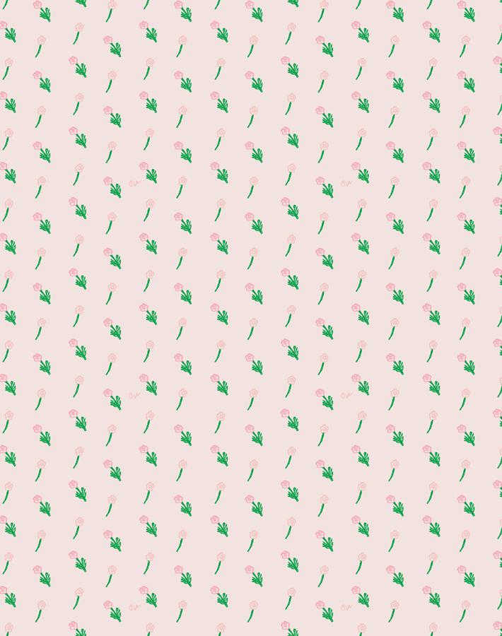 'Petite Fleur' Wallpaper by Clare V. - Blush