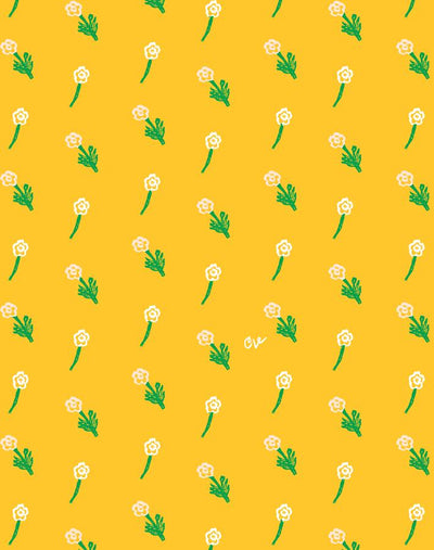 petit fleur wallpaper marigold